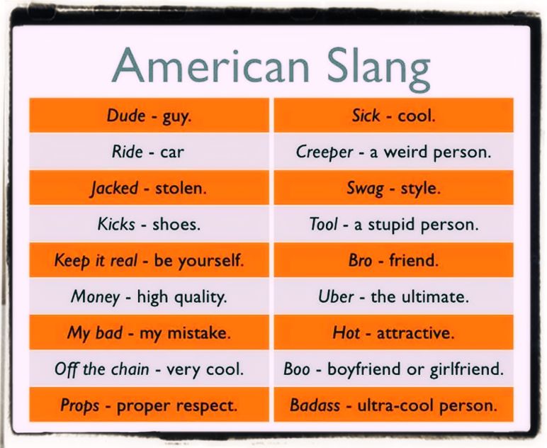 American slang words examples
