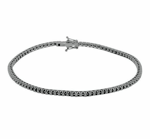 Bracciale tennis uomo in oro nero con diamanti neri