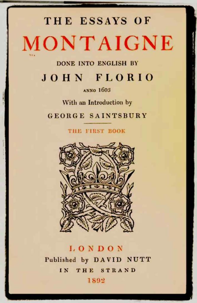 John Florio as Translator of Montaigne's Essais