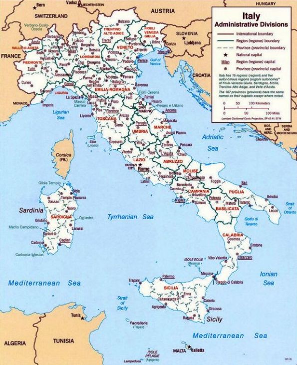 Italian language and English