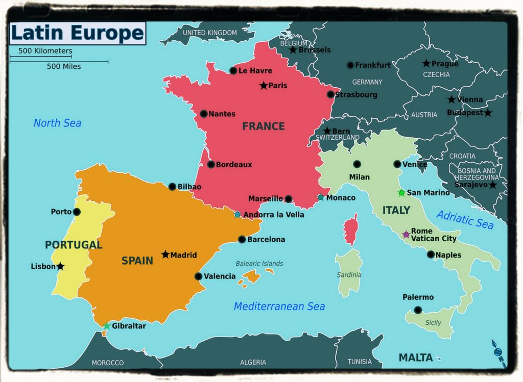 Latin Europe and the English language