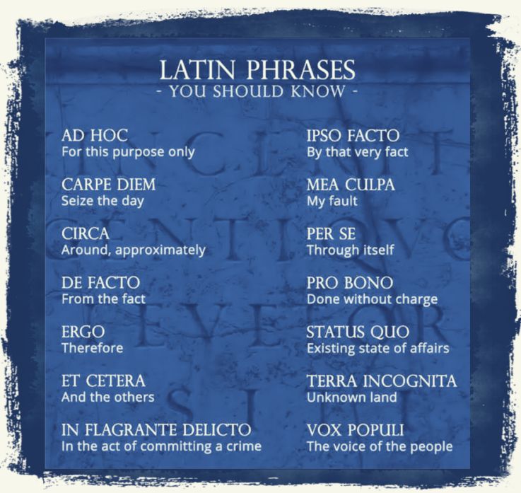 Latin phrases you should know