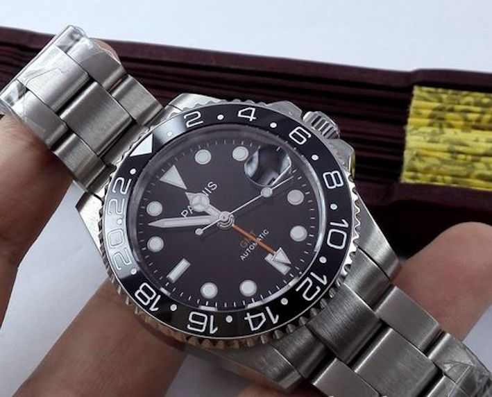 Hot flash sales Parnis Brand Gmt Automatic Watch