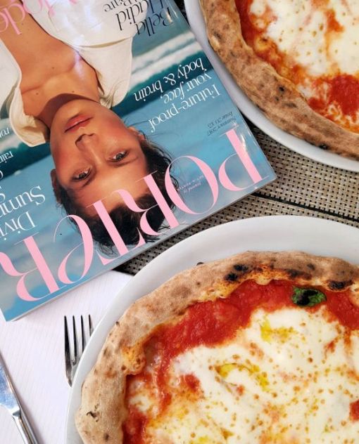 Magazines and pizza