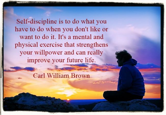 Self-discipline quote by C.W. Brown
