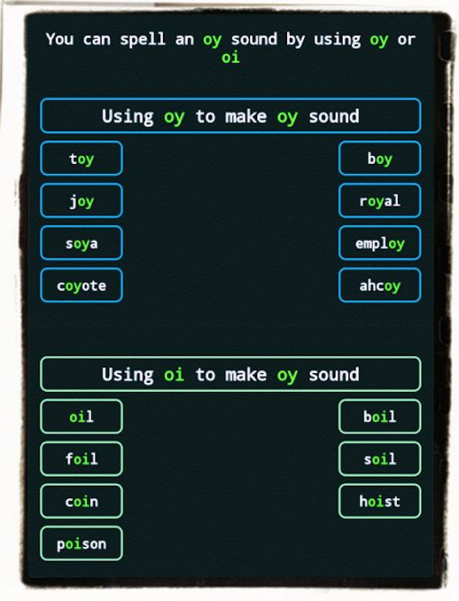 Spelling words exercises