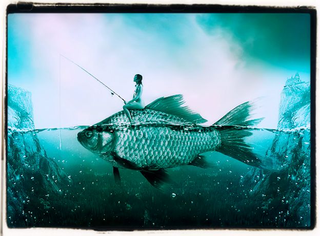 Surrealist fishing art Surrealist fishing art