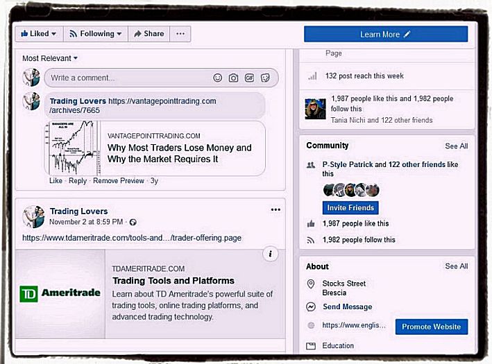 Trading and finance on Facebook
